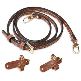 NVGVUP For Longchamp Mini Bag Strap, For Longchamp Strap Brown, Adjustable Bag Straps for Longchamp Backpack, 0.9cm Wide Leather Bag Strap with Punch-Free Adapter, for Daily Travel Parties