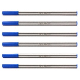 CaoDuRen L: 4.3" 109mm, 0.5 mm Tip, Compatible Rollerball Pen Refills fit to Waterman Ballpen, German Ink, Compatible with Waterman #S0112670 / 540951/54090 (Blue 6PCS)