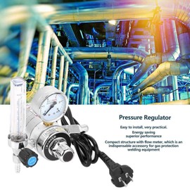 CO2 Regulator, Stainless Steel CO2 Pressure Gauge,CO2 Pressure Regulator for Welding Work,CO2 Pressure Reducer for Gas Protection Welding Equipment(220V)