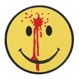 Hot Leathers PPL9328 Smiley Face Bullet Hole Embroidered Patch (Multicolor, 3" Width x 3" Height)
