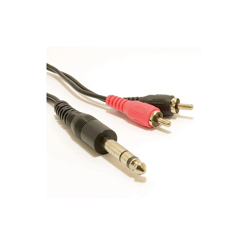 kenable 6.35mm Stereo Jack Plug to Aux RCA Phono Plugs