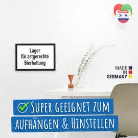 DankeDir! Lager artgerechte Bierhaltung DIN Style Schild mit Spruch Kühlschrank Lustige Geschenkidee Geburtstagsgeschenk bester Freund Kumpel Kleines Geschenk Männer Party Deko