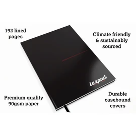 Silvine Luxpad FSC A4 Hardback Casebound Notebook - Lined (192 Pages)