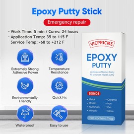 Epoxy Putty Stick - 2-Part Quick Repair Adhesive for Pools, Heaters, Metal, Plastic & Ceramic | Water-Resistant, Black (120g)