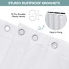 Embroidered Leaf Farmhouse Shower Curtain,Faux Linen,72Wx84L,White
