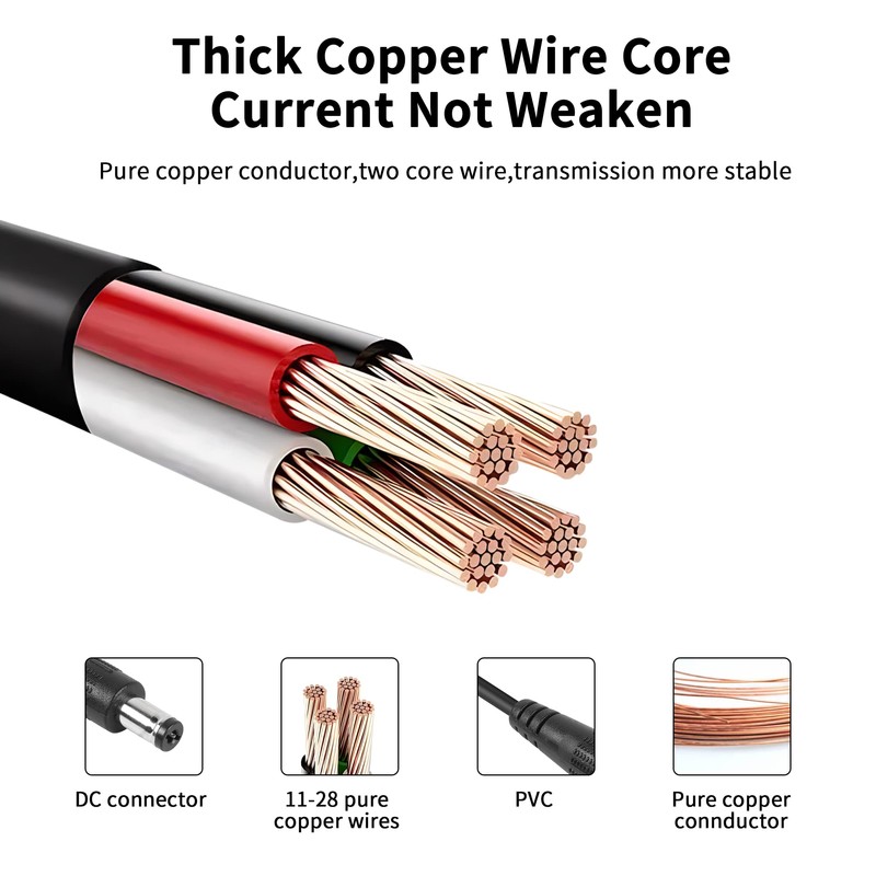 YACSEJAO DC Y Splitter Cable 2PCS 12V DC 3.5mm x