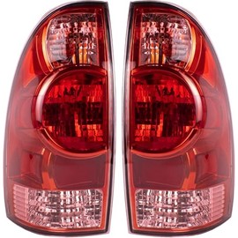 Tail Lights Taillights Assembly for 2005-2015 Toyota Tacoma, Halogen OE Red Rear Brake Signal Plate Tail Lamp Replacement With Bulb and Harness, Right Passenger and Left Driver Side (2PCS)