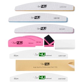 Nail File Set 10 Pcs Professional Manicure, Pedicure Set Nail Files and Buffers Double Sided Emery Boards accessories for Nail Grinding Polishing Shining Different Gradation 120/150 100/180 180/240