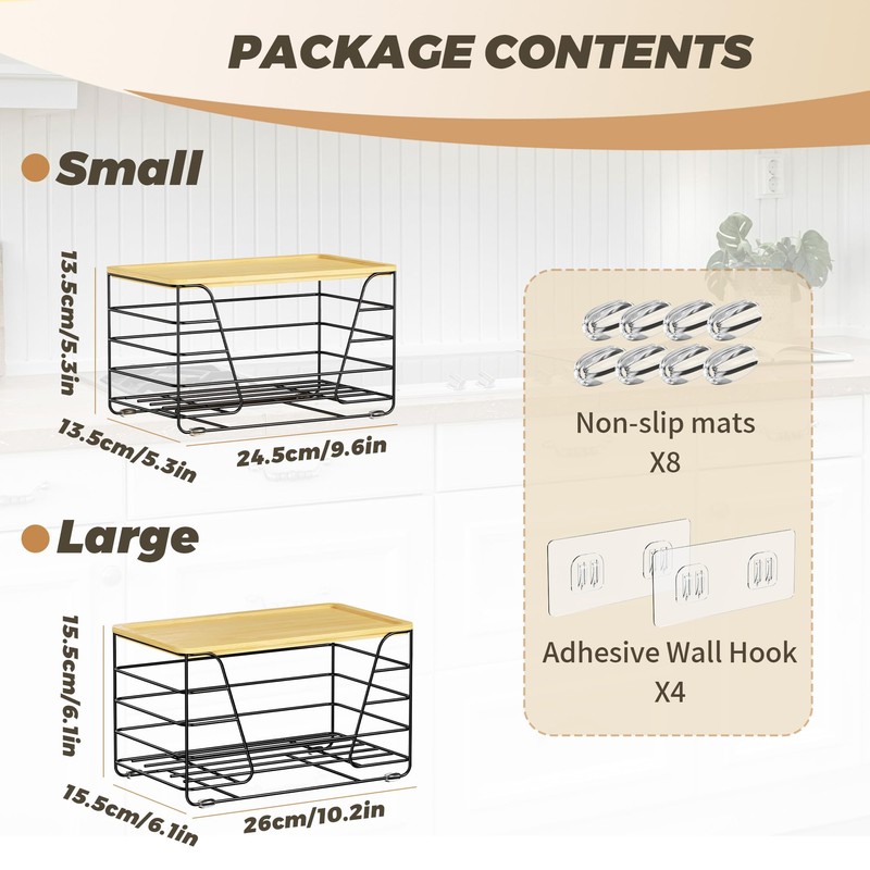 2 Pack Stackable Trash Bag Holder, Wall Mount Garbage Bag