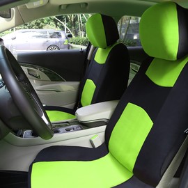 X AUTOHAUX Universal Fit Full Set Car Seat Cover Kit for Truck SUV Black Green