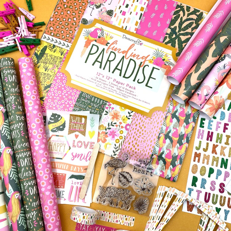 Dovecraft Finding Paradise Die Cut Shapes, Multi, One Size