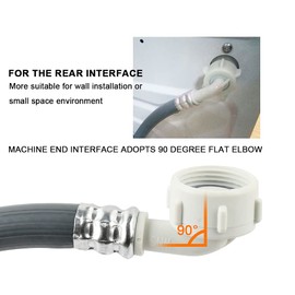 DODUOS 2m Washing Machine Inlet Hose, 3/4'' Straight - 3/4'' Angled Water Fill Inlet Pipe Feed Hose, Universal Cold Water Fill Hose with 20m Sealing Tape, Washing Machine Water Supply Pipe