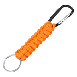 OFFCUP Lanyard Neck Strap, 1pc Paracord Lanyard, Multifunction Neck Lanyard Durable Badge Lanyards with Metal Key Rings and Key Buckle for Climbing ID Badge Holder Keys Phone (Orange)