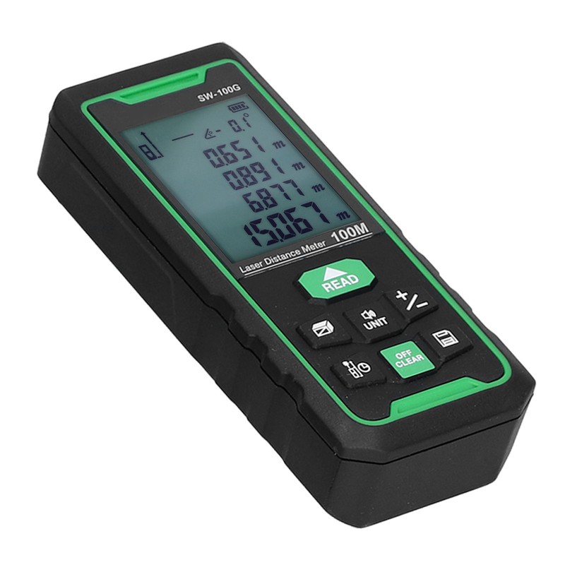 SW‑100G Green Light Rangefinder Handheld Universal Distance Meter for Indoor