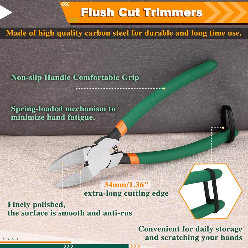 SPEEDWOX Flush Cut Pliers Side Cutting Pliers with Longer Flush