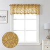 Lecloud Leia Dark Gold Sheer Valance for Windows 14 Inch