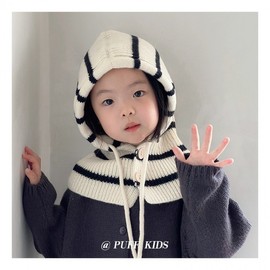 Imported Children's Wool Balaclava Hat for Girls - Autumn/Winter (slf3187) One Size/Black + Recommended Age 2-8 Years + Head Circumference 48-54cm 3ea