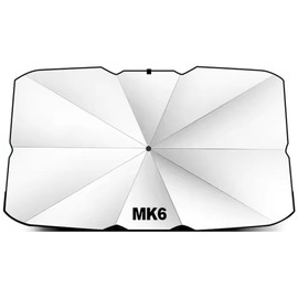 BizTech ® Car Windshield Sun Shade Umbrella - Compatible with MK2 MK3 MK4 MK5 MK6 MK7 MK8 Foldable UV Protection Sunshade, UPF50+ Heat Insulation, Blocks Sun & Keeps Car Cool (MK5)