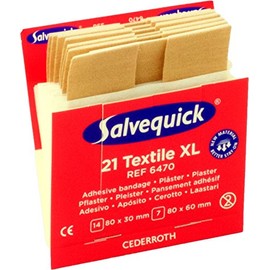 Salvequick - Plaster Dispenser and Refills (1 x 6470 Stipes, Elastic XL)