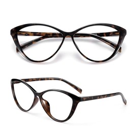 KFUGMAQN Myopia glasses, blue light blocking glasses, cat's eye fashionable women's glasses, these are not reading glasses (Leopard print color, -250, Diopters)