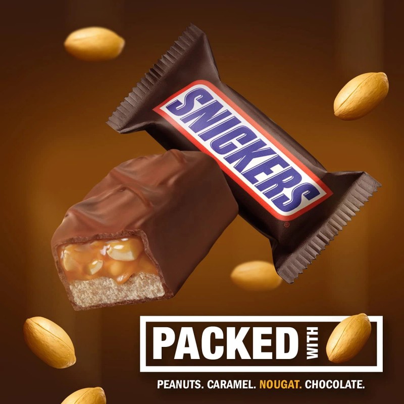 SNICKERS Milk Chocolate, Fun Size Candy Bars, Individually Wrapped (2