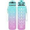 FRAGSCEN 32OZ Sports Water Bottles, Green-Purple