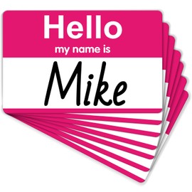 Pink Name Tags Sticker,200Pcs Hello My Name is Stickers,Name Badge Name Tags Label for Office,Meeting,School,Teachers and Mailing(3.5" x 2.25")