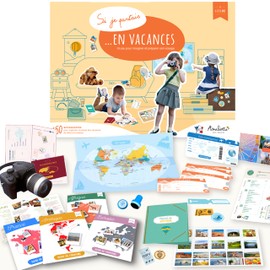 Amulette - Suitcase SI Je Partais en Vacances - Educational Game 6 to 10 Years - 50 + Accessories for Traveler Play - Toy Gift for Children Girls Boys Travel VACA