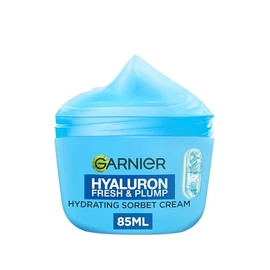 Garnier Hyaluron Fresh & Plump Hydrating Sorbet Cream, 4% Hyaluronic Acid & Niacinamide, Ultra Fresh & Light, For Dehydrated Skin, Cruelty Free Intern