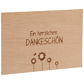 Holzgrusskarten Original Thank You 100% Made in Austria, Made of Oak Wood Greeting Card, Folding Card, Postcard, Saying Card... Brand