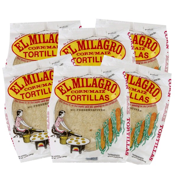 El Milagro Classic Corn Maiz Natural Soft Tortillas - 6 Pack