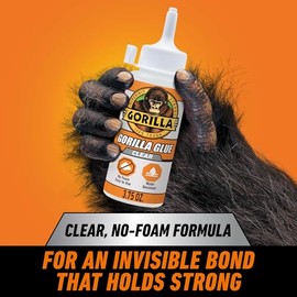 Gorilla - Pegamento transparente, botella de 3.1 onzas (paquete de 2) - Transparente, todo uso y resistente al agua