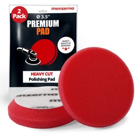 menzerna 3.5 Inch 2X Premium Polishing Pads Heavy Cut for Scratch Repair I Body Repair and Detailing Pads with Safety Edge & Velcro Attachment I Washable & Long Lasting