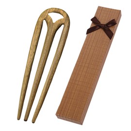 1 Wooden Hair Fork and 1 Gift Box, Hair Styling Tools, Simple Hair Accessories, Geometric Hair Accessories, Retro Hair Accessories