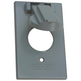 Sigma Engineered Solutions, Gray 14224 1-Gang Vertical Round 15/20 Amp Receptacle Weatherproof Cover