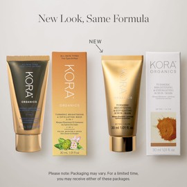 KORA Organics Turmeric Brightening & Exfoliating Mask, Multi-Use Facial Scrub, Polish & Illuminate, Certified Organic Exfoliating Face Mask, Cruelty Free, 1.01 fl oz - Face Scrub