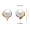 Jewlldeen Pearl Earrings for women, Sterling Silver 925 Studs, Silver