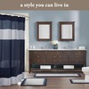 Madison Park Amherst Bathroom Shower Curtain Faux Silk Pieced Striped