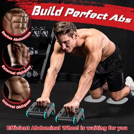Ab Roller Wheel Abs Workout Equipment Abdominal Exercise Equipment with 2 knee pads for Men Women