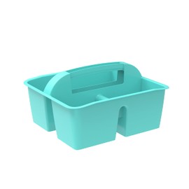 Storex Modern-Series Small Caddy – Multipurpose Classroom Organizer with Handle, Teal, 6-Pack (01061U06C)