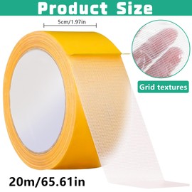 XSHAO® 2 Rolls of Double-Sided Fabric Tape, Extra Strong, Carpet Tape, Double-Sided, 50 mm for Carpet, Photos and Home Decoration (20 m x 5 cm)