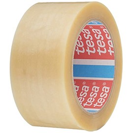 tesapack Ultra Strong - PVC Packing Tape for Firm Packaging and Secure Packing - Transparent - 66 m x 50 mm, Pack of 3