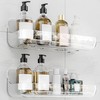 Kawfle Adhesive Shower Caddy, 2 Pack Acrylic Bathroom Shelves, No