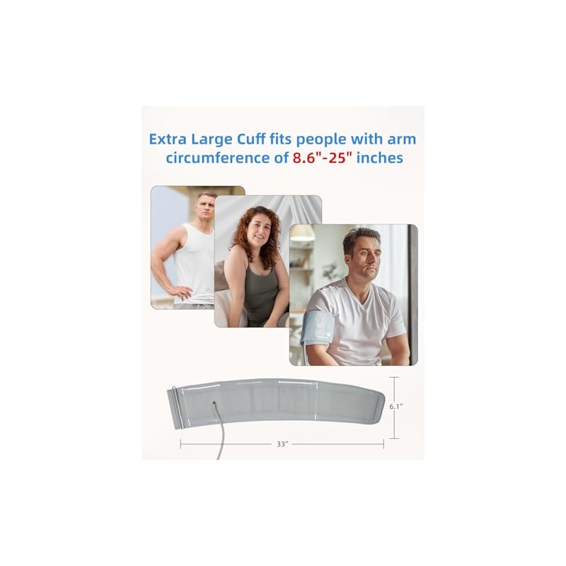 Checkme - Manguito extragrande para presión arterial de 22-64 cm,