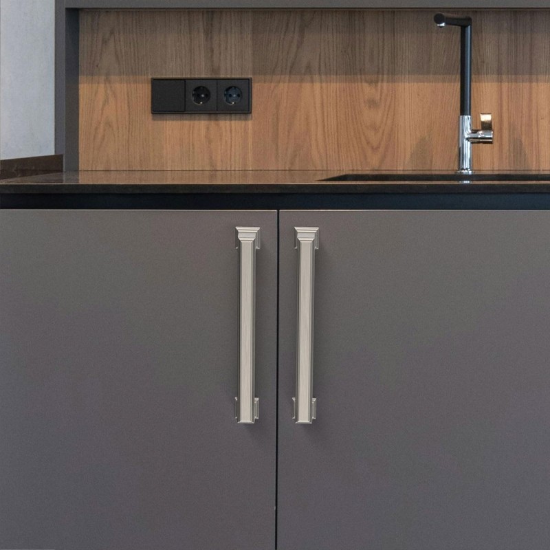Alzassbg 6 Pack Brushed Satin Nickel Cabinet Pulls, 6-1/4 Inch(160mm)