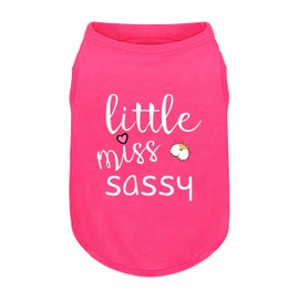 Pink Cotton Dog Shirt with 'Little Miss Sassy' Corgi Butt Print, Soft & Breathable Pet Apparel for Small to Large Dogs, Cute All-Season Outfit.S