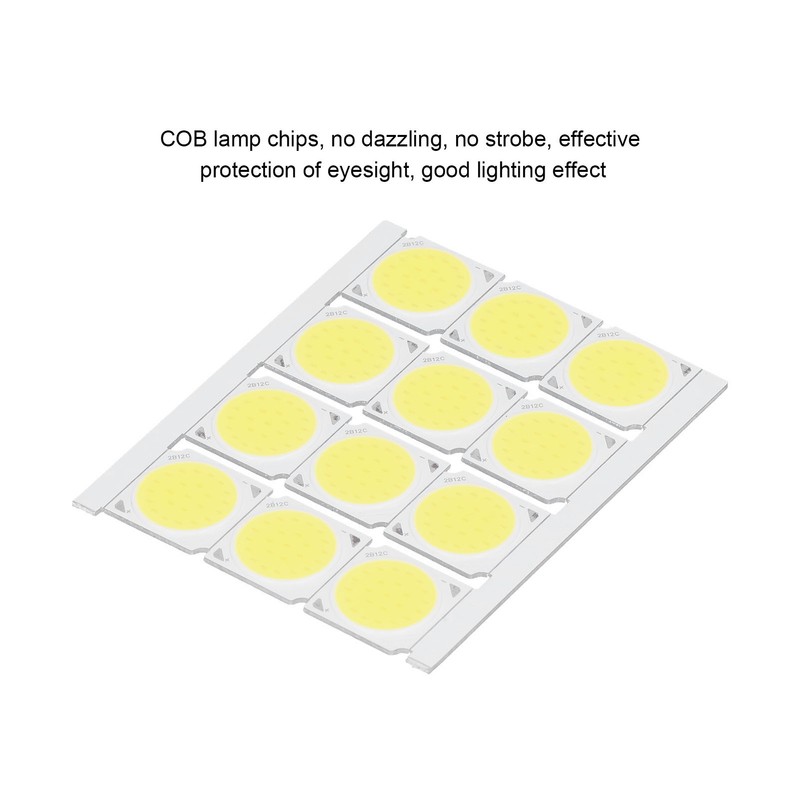 12Pcs COB Light Source High Power Round LED Chip 12W