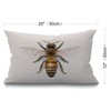BGBDEIA Bee Cushion Cover Outdoor Linen Pillowcase Watercolour Drawing Bees