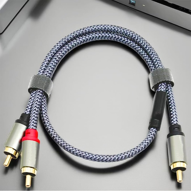 RCA Y Splitter Cable, 1 Male to 2 Male Audio