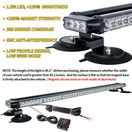 ASPL 49.2'' Emergency Warning Strobe Lights 102 High-Intensity LED Flashing Waterproof Flashing Lights with 28 Strong Magnets for Tow Trucks Pickup Snowplow Vehicles (Amber)